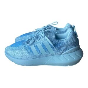 Adidas Men’s Blue Sneakers with Knit Upper and Chunky Midsole Size 11